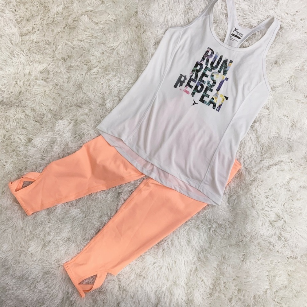 Zella Girl Peach Yoga Pants Cross Ankles